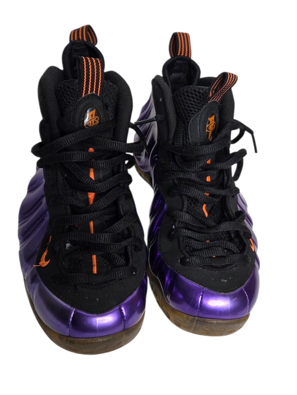Metallic Purple Foamposite Basketball Sneakers